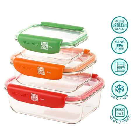 Set de 3 boites connectées STOR'EAT Mastrad