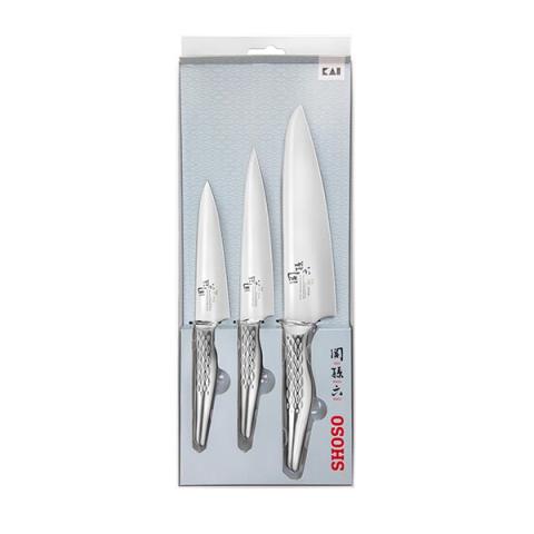 Set 3 couteaux  de cuisine SHOSO 12 15 18cm Kai