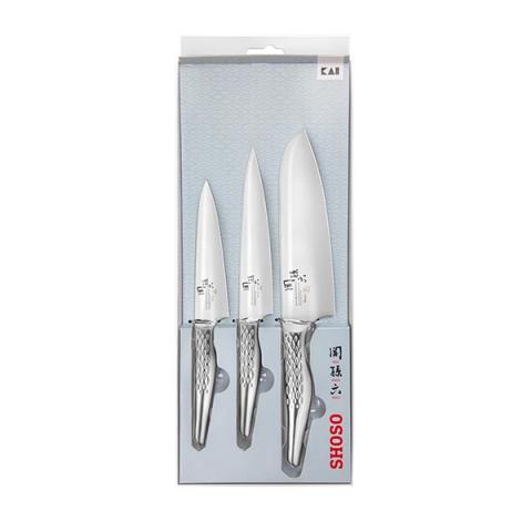 Set 3 couteaux SHOSO 12 15 18 Kai