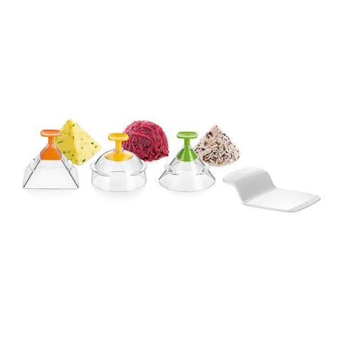 Set 3 moules à façonner 3D sphère cône et triangle avec pelle