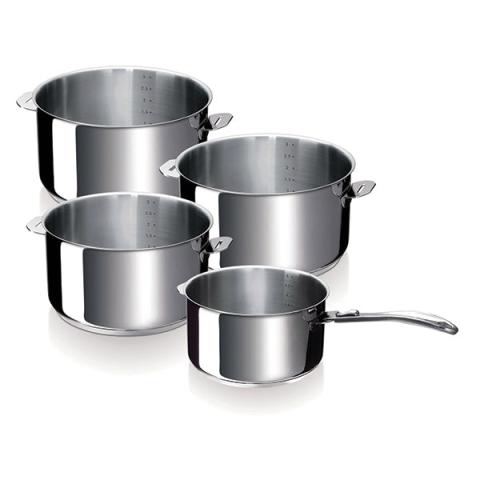 Set de 4 casseroles Evolution 14 à 20 cm et 1 manche Beka