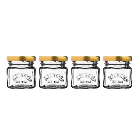 Set de 4 petits pots de conservation en verre 55 ml Kilner