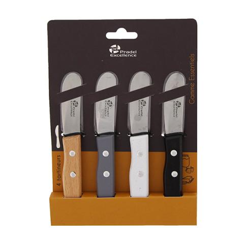 Set de 4 tartineurs 6 cm avec manche en bois de pin Essentiels Pradel Excellence Set de 4 tartineurs 6 cm avec manche en bois de pin Essentiels Pradel Excellence
