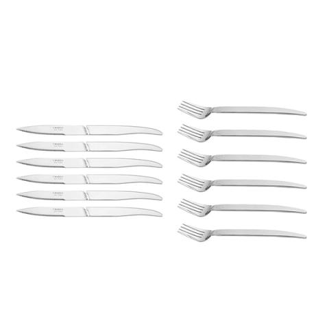 Set 6 couteaux à steak et 6 fourchettes Laguiole Styl'Up Jean Dubost