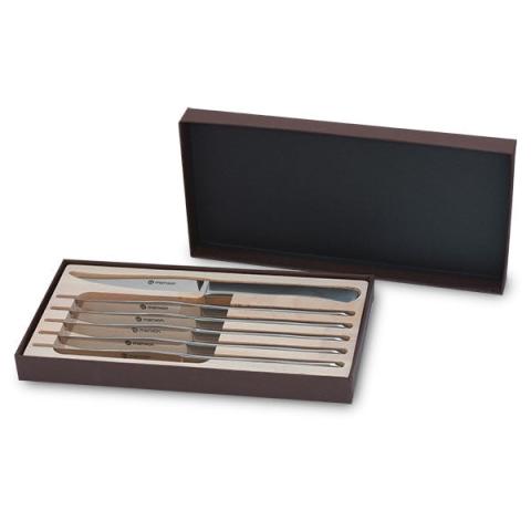 Set 6 couteaux à steak en inox Maître d'hôtel Mathon