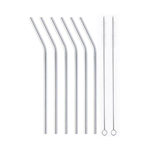 Set 6 pailles courbées en inox 21 cm Mathon Set 6 pailles courbées en inox 21 cm Mathon