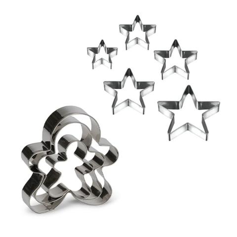 Set de 8 emporte-pièces étoiles et bonhommes