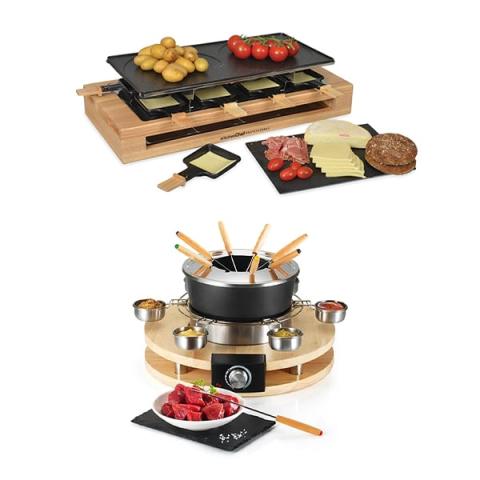 Set appareils à raclette et à fondue en bois Kitchen Chef Professional Set appareils à raclette et à fondue en bois Kitchen Chef Professional