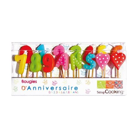 Set complet 15 bougies d'anniversaire Scrapcooking
