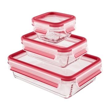 Set de 3 boîtes en verre Clip & Close 0,2 0,5 1,3 L Emsa