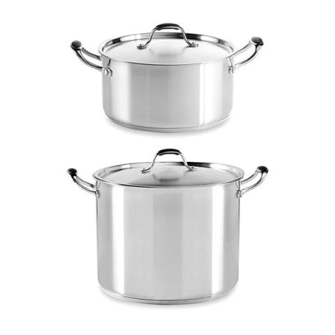 Set de deux faitouts en inox avec couvercle 24 cm et 28 cm Excell'inox Mathon Set de deux faitouts en inox avec couvercle 24 cm et 28 cm Excell'inox Mathon
