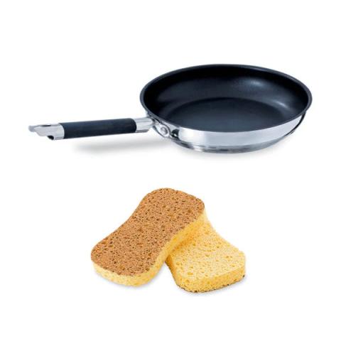 Set poêle anti-adhérente Rapid Cook 24 cm et 2 éponges végétales Mathon