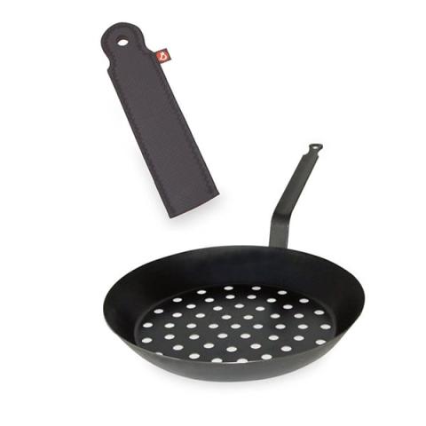 Set poêle à marrons pour cuisson sur braises 28 cm et manchon de protection De Buyer
