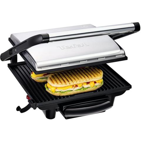Tefal – Appareil à panini et grill multifonctions 2000W – Plaques en fonte pour cuisson uniforme – Idéal pour viandes et légumes grillés - GC241D12