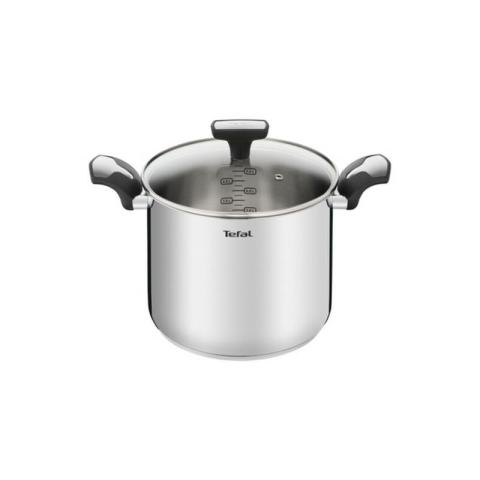 Tefal - Marmite inox 22cm + couvercle en verre e3016104 - inox