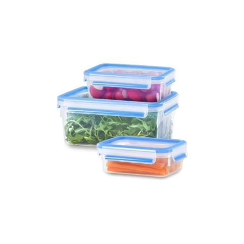 Tefal Masterseal Fresh 3 boîtes de conservation alimentaire 2.30 L + 1 L + 0.55 L, Hermétiques, Sans BPA, Micro-ondes K3028912