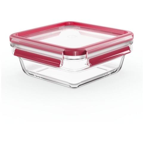 Tefal - masterseal fresh verre, boîte alimentaire carrée 0,8 l , conservation des aliments, empilable, compatible four et congélat