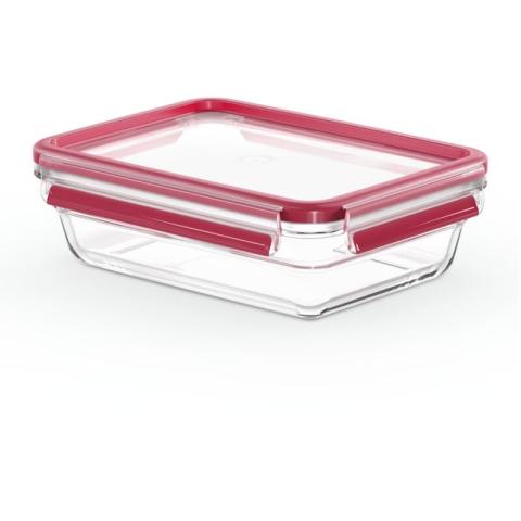 Tefal - masterseal fresh verre, boîte alimentaire rectangulaire 1,1 l , conservation des aliments, empilable, compatible four et c