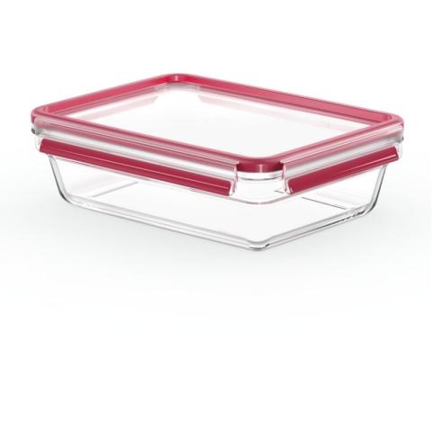 Tefal - masterseal fresh verre, boîte alimentaire rectangulaire 2 l , conservation des aliments, empilable, compatible four et con