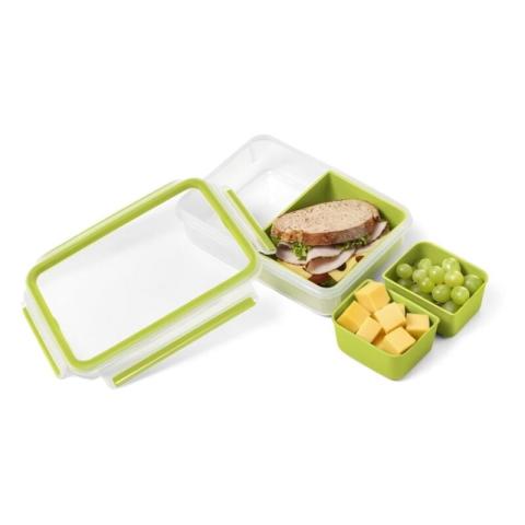 TEFAL Masterseal To Go Lunch Box, Boîte a déjeuner 1,2 L, 3 compartiments, 100% hermétique, Sans BPA, Garantie 30 ans K3100412
