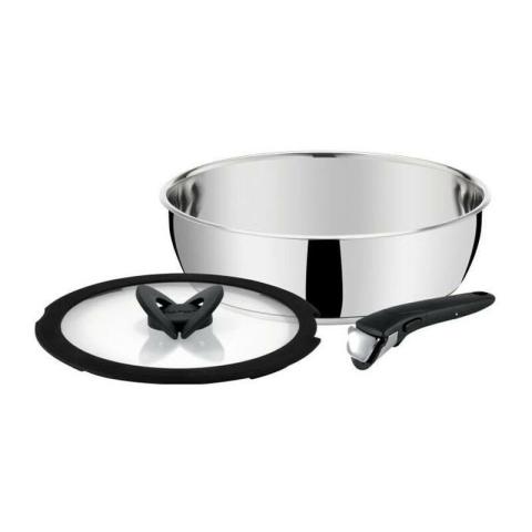 Tefal - Sauteuse 24 cm Ingenio Pro + couvercle + poignée - Tous feux dont Induction - Inox Tefal - Sauteuse 24 cm Ingenio Pro + couvercle + poignée - Tous feux dont Induction - Inox