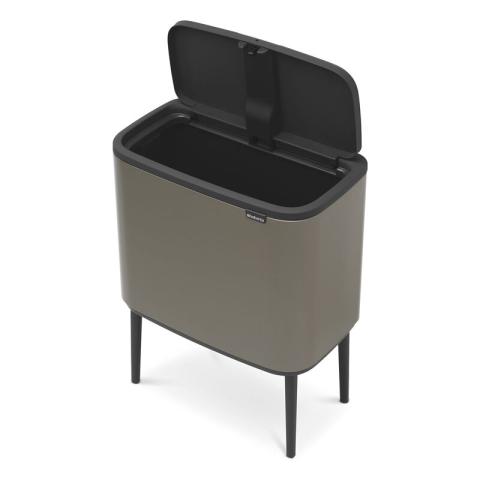 Touch bin sur pieds 36 l platinum code r - Marron - Brabantia
