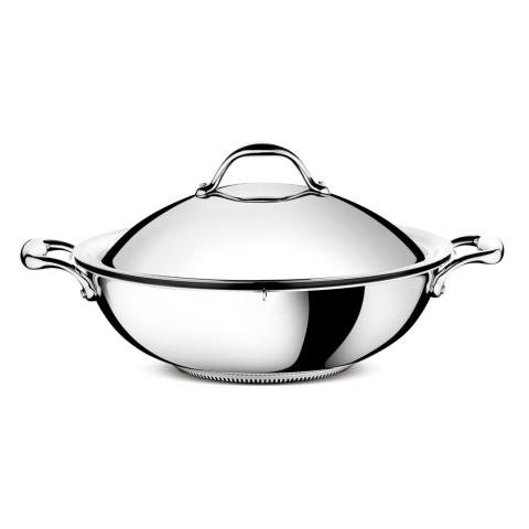 Wok Accademia Logofusion avec son couvercle 5 L Lagostina