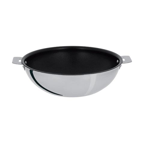 Wok inox antiadhérent Casteline sans manche 28 cm Cristel
